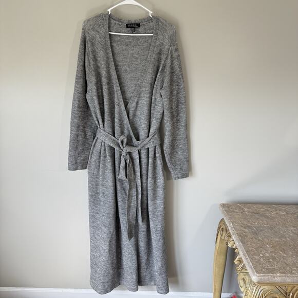 ELOQUII Sweater Wrap Maxi Dress in Heather gray women’s 18/20 soft comfy - Picture 4 of 10
